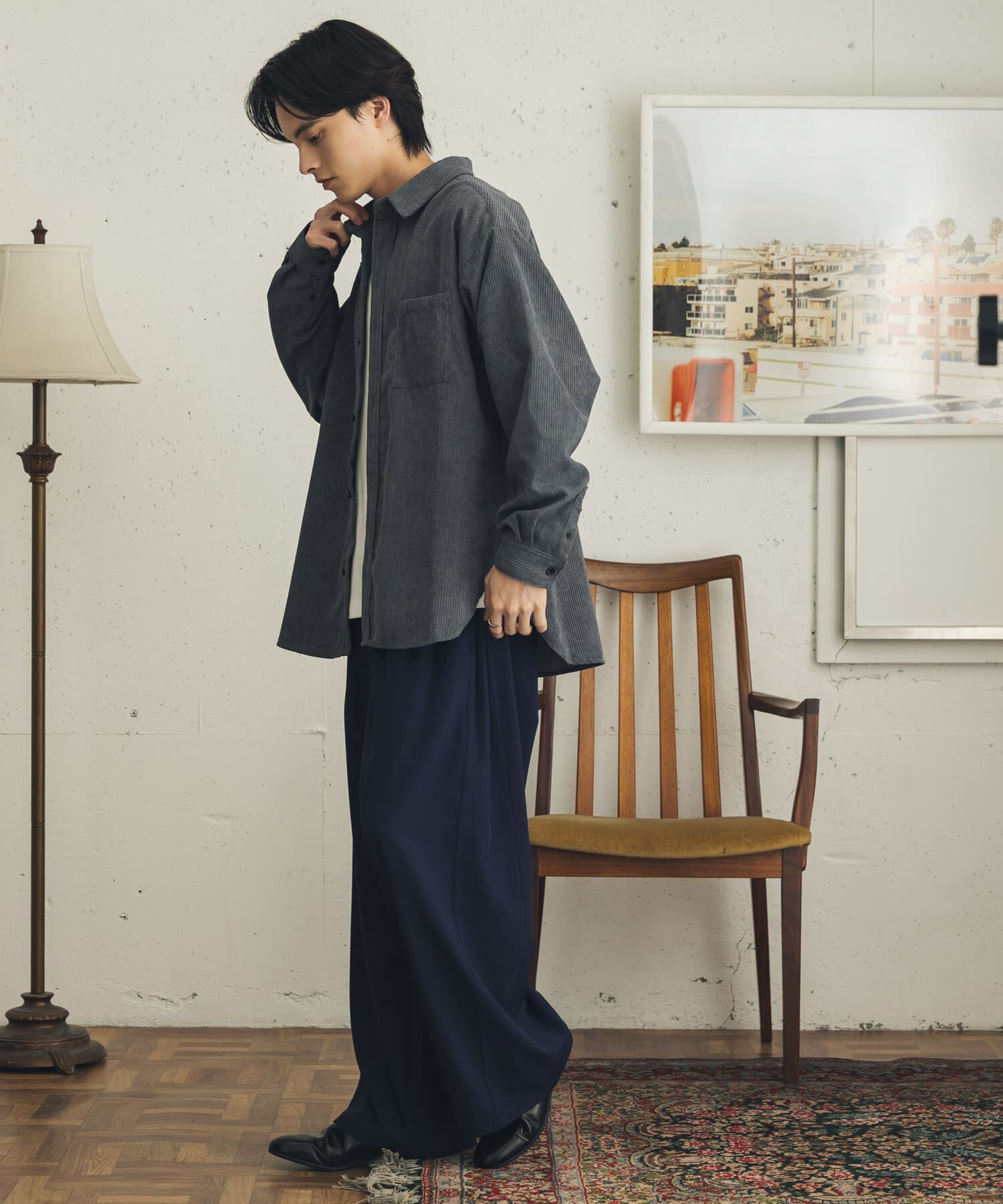 SENSE OF PLACE by URBAN RESEARCH「『速乾』ウォッシュドコーデュロイロングスリーブシャツ」|シャツ・ブラウス|