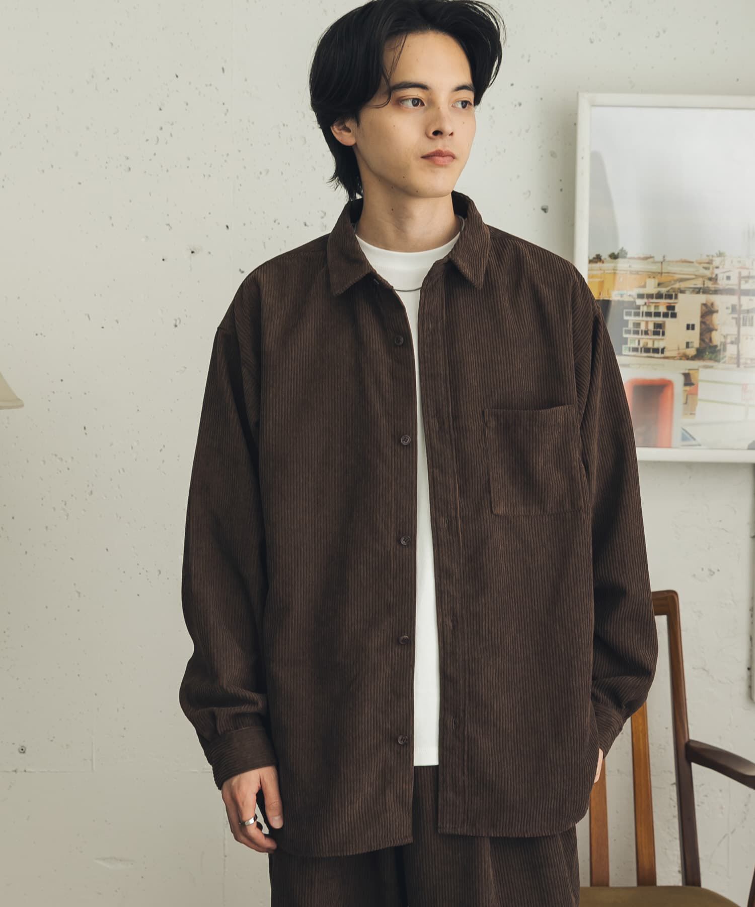 SENSE OF PLACE by URBAN RESEARCH「『速乾』ウォッシュドコーデュロイロングスリーブシャツ」|シャツ・ブラウス|
