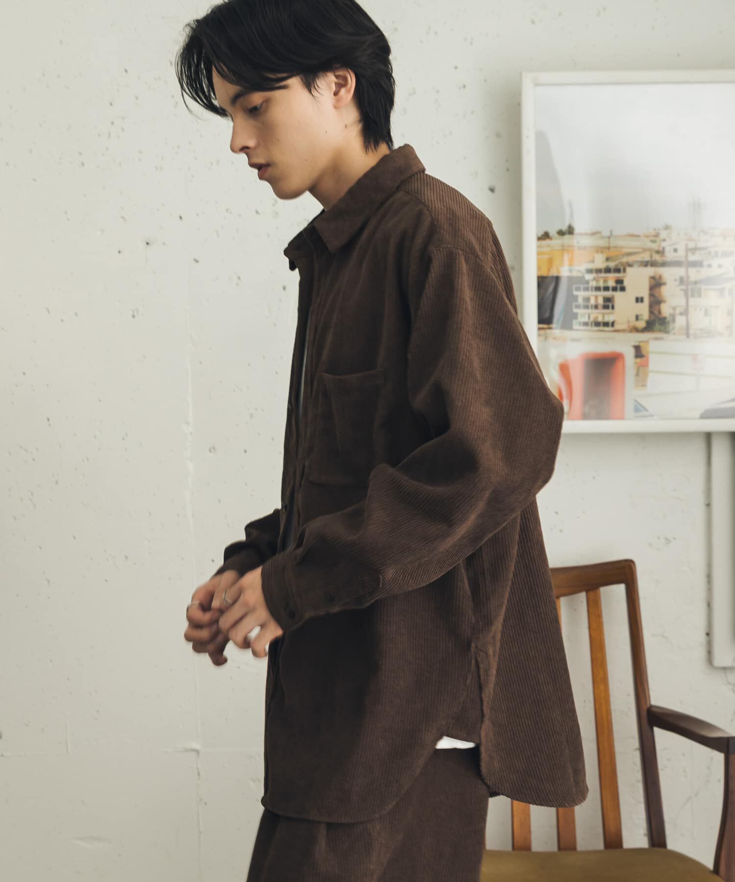 SENSE OF PLACE by URBAN RESEARCH「『速乾』ウォッシュドコーデュロイロングスリーブシャツ」|シャツ・ブラウス|