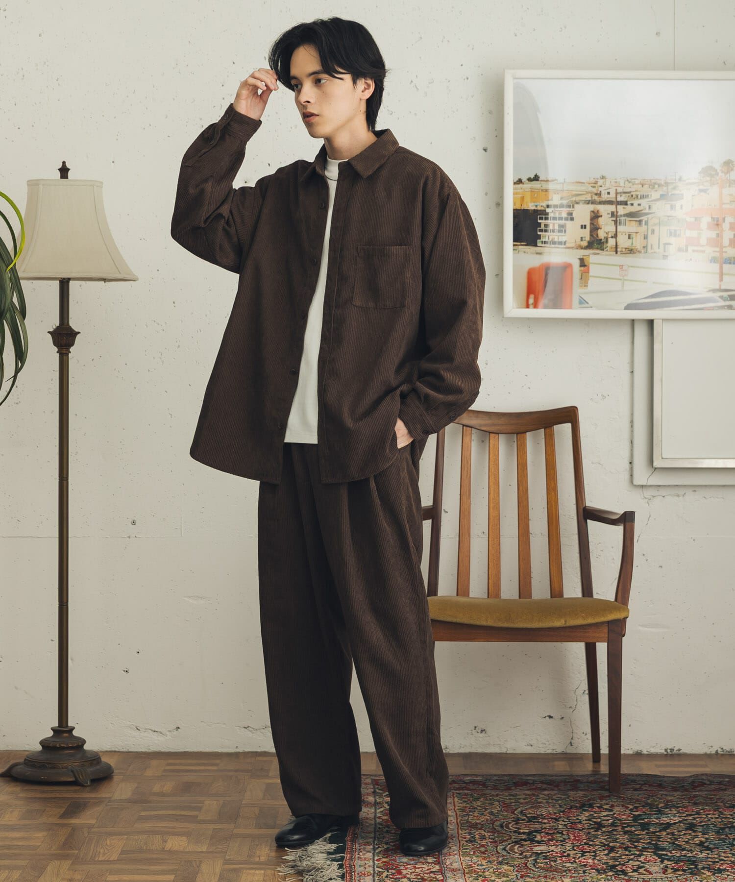 SENSE OF PLACE by URBAN RESEARCH「『速乾』ウォッシュドコーデュロイロングスリーブシャツ」|シャツ・ブラウス|