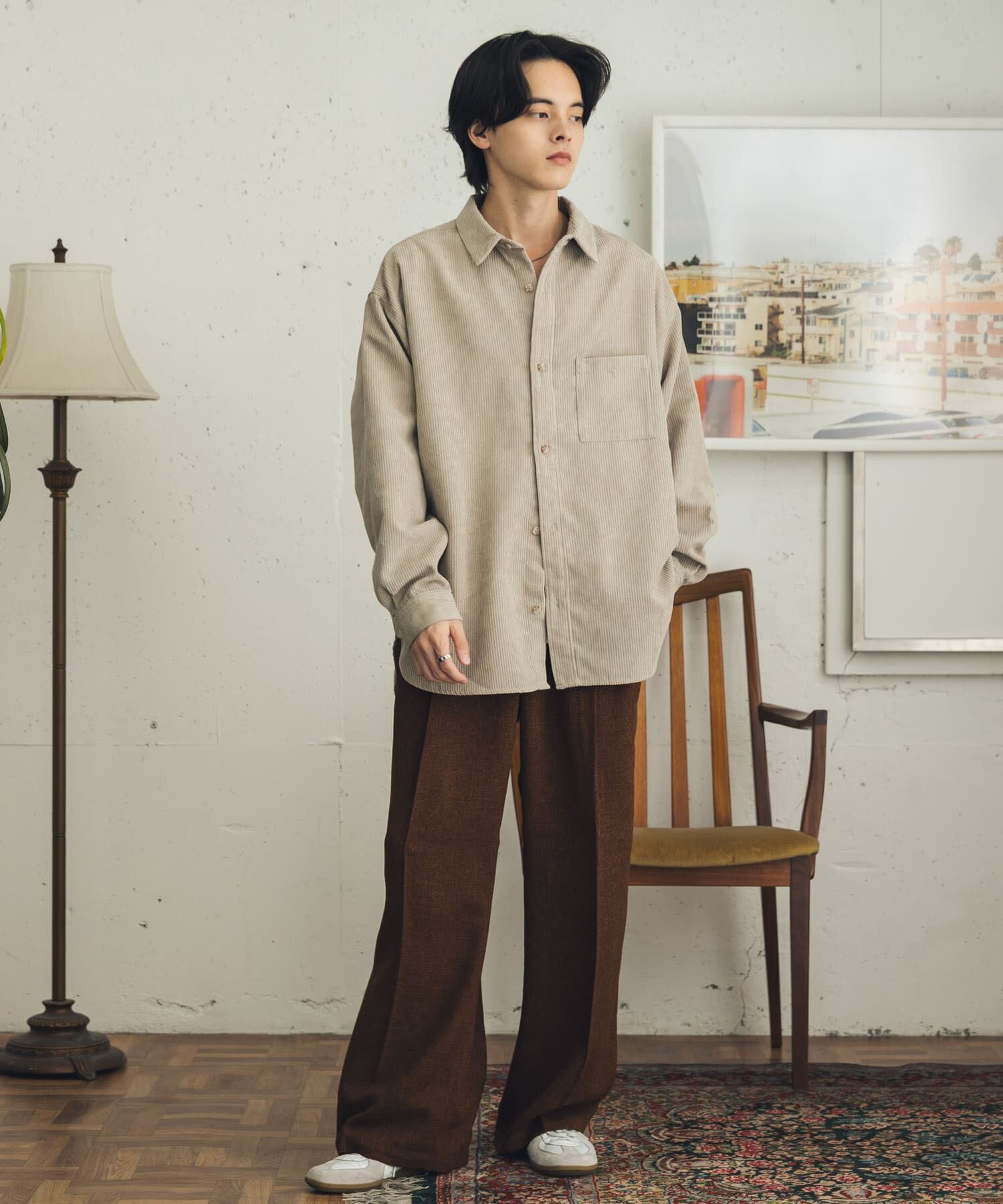 SENSE OF PLACE by URBAN RESEARCH「『速乾』ウォッシュドコーデュロイロングスリーブシャツ」|シャツ・ブラウス|