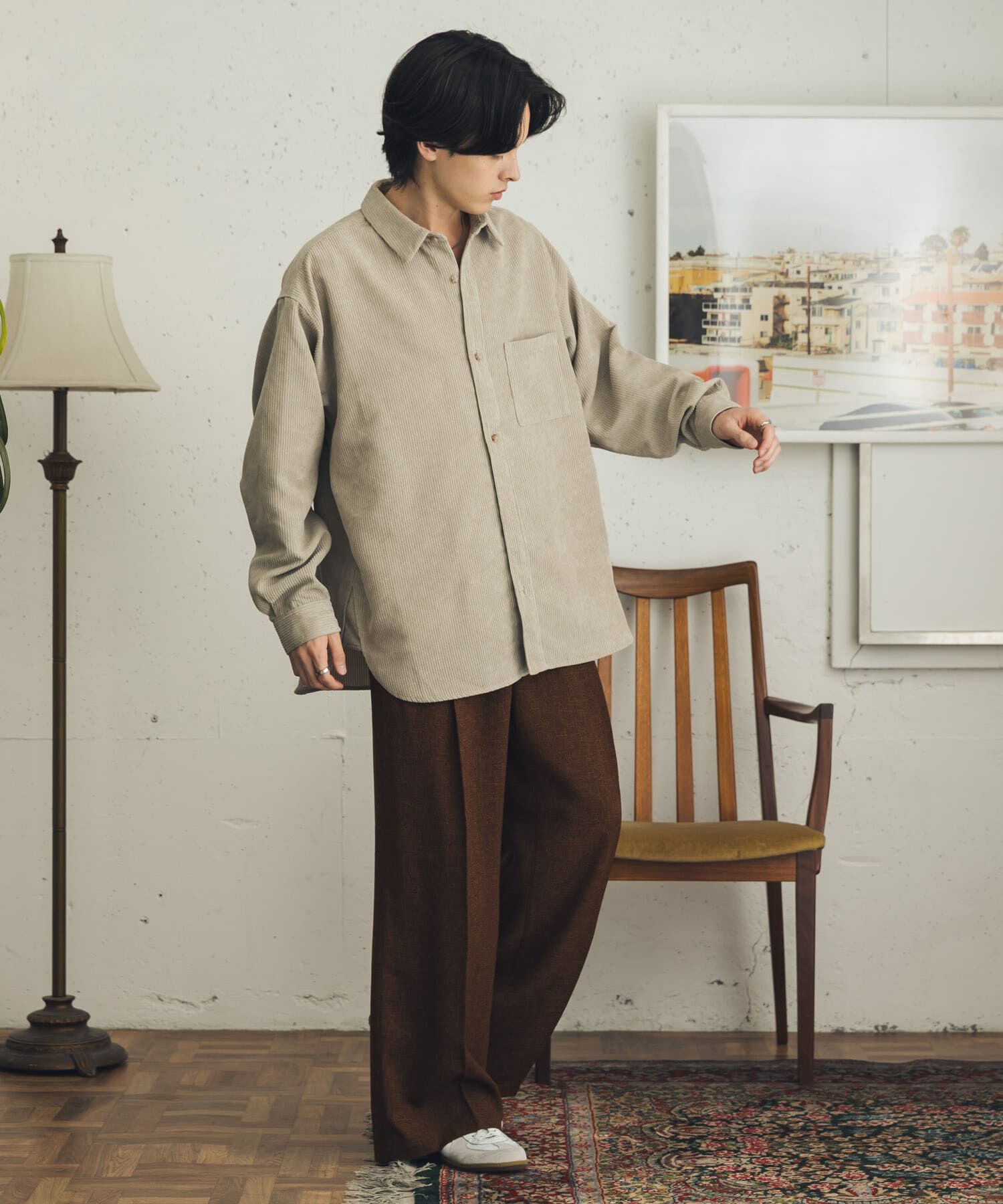 SENSE OF PLACE by URBAN RESEARCH「『速乾』ウォッシュドコーデュロイロングスリーブシャツ」|シャツ・ブラウス|