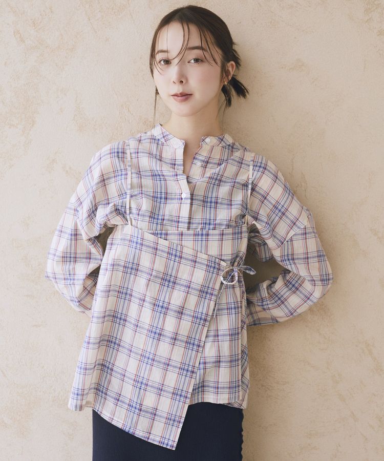 earth music&ecology「SET2点エプロンライクビスチェ＋シャツ」|シャツ・ブラウス|Navy