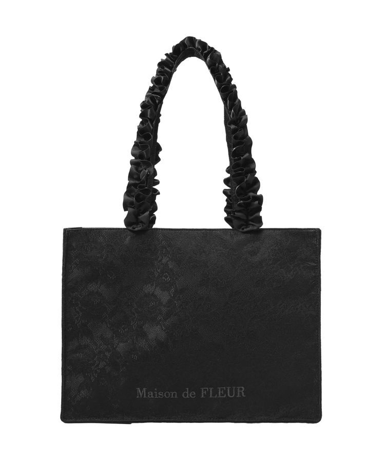 Maison de FLEUR「レースフリルハンドルスクエアトートバッグ」|トートバッグ|