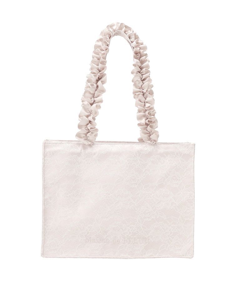 Maison de FLEUR「レースフリルハンドルスクエアトートバッグ」|トートバッグ|