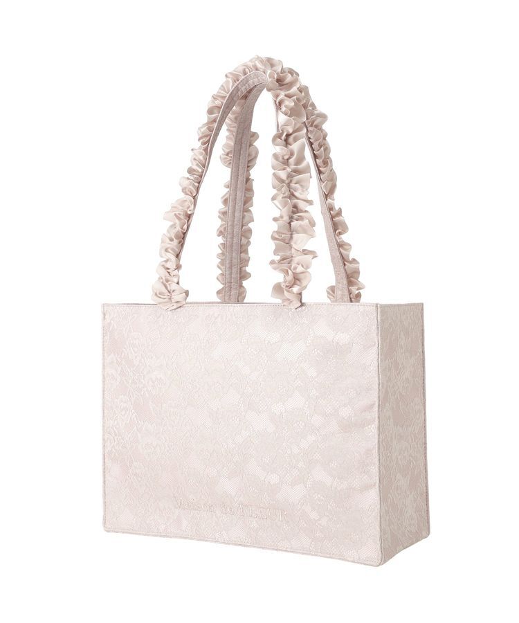 Maison de FLEUR「レースフリルハンドルスクエアトートバッグ」|トートバッグ|