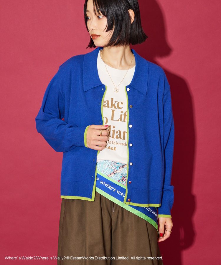 AMERICAN HOLIC「【WHERE'S WALLY?】配色レイヤードニットポロ」|ニット・セーター|
