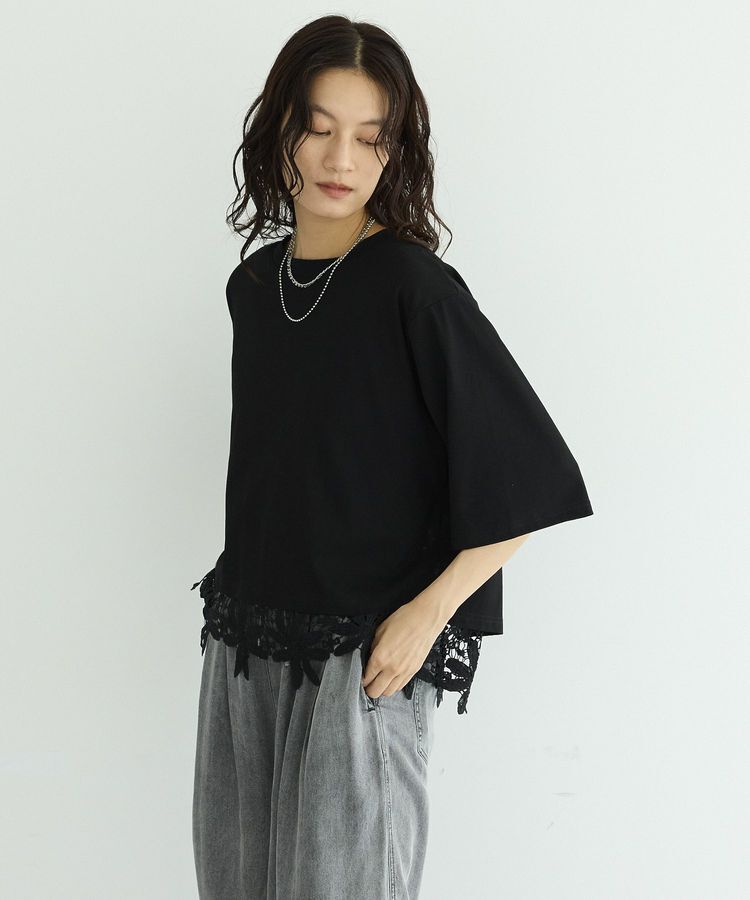 GARAGE OF GOOD CLOTHING「レース切り替えTシャツ」|Tシャツ・カットソー|