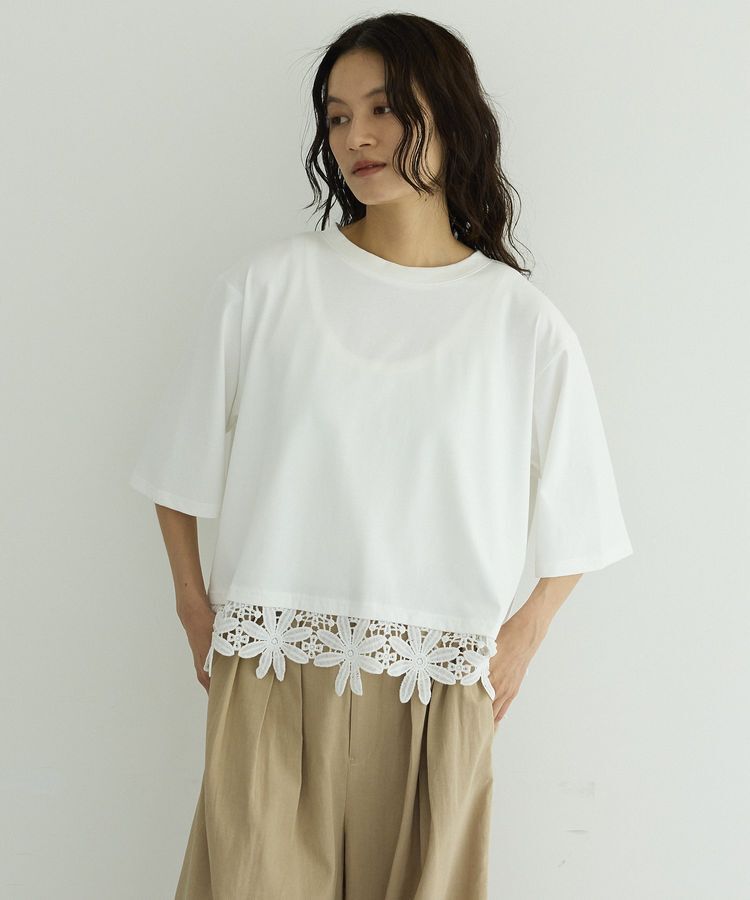 GARAGE OF GOOD CLOTHING「レース切り替えTシャツ」|Tシャツ・カットソー|