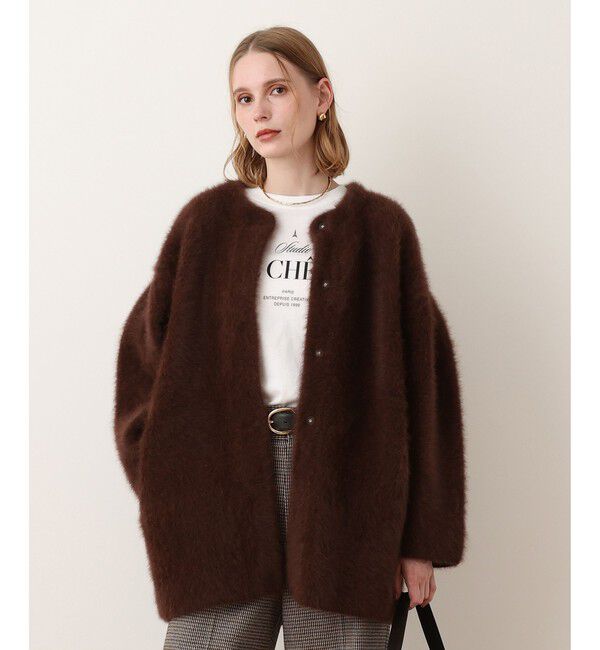 allureville「カシミヤブレンドファー加工コート」|ダッフルコート|ブラウン
