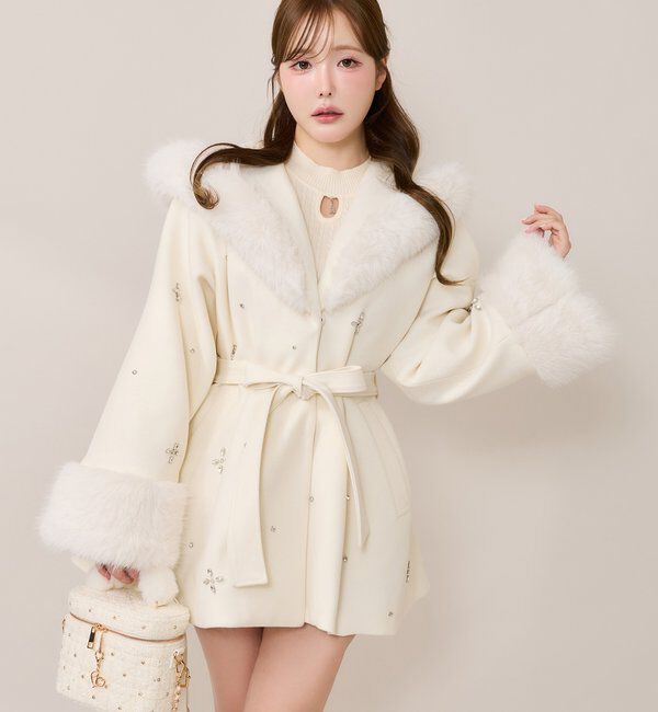  「【Premium order】ビジューファーコート」|その他|