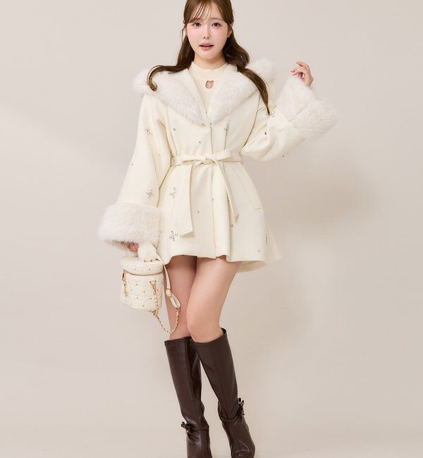  「【Premium order】ビジューファーコート」|その他|