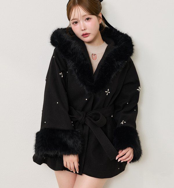  「【Premium order】ビジューファーコート」|その他|