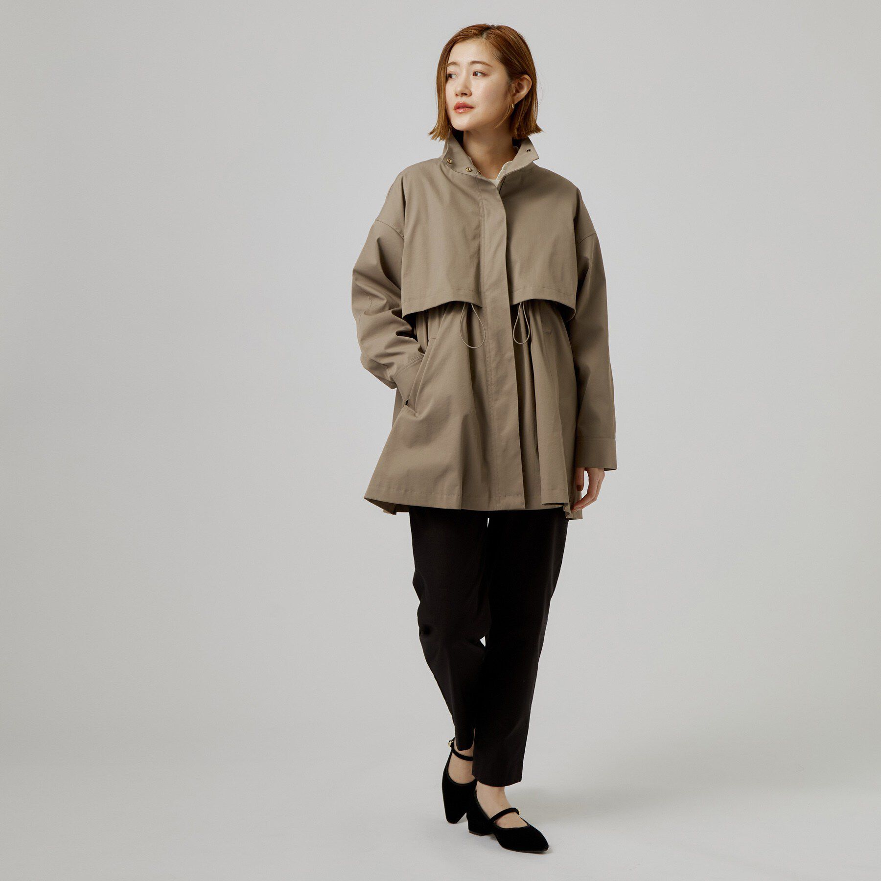 grove「【撥水／シルエット2WAY】さっと羽織って、こなれる。スタンドネックテントラインコート」|その他|