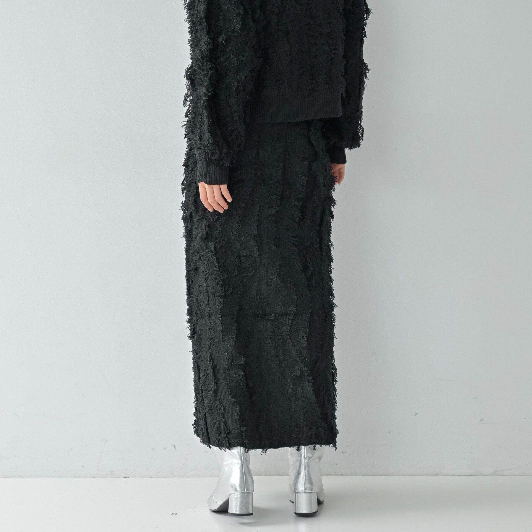 GALLEST「【セットアップ対応】アート柄フリンジジャカードニットスカート」|スカート|