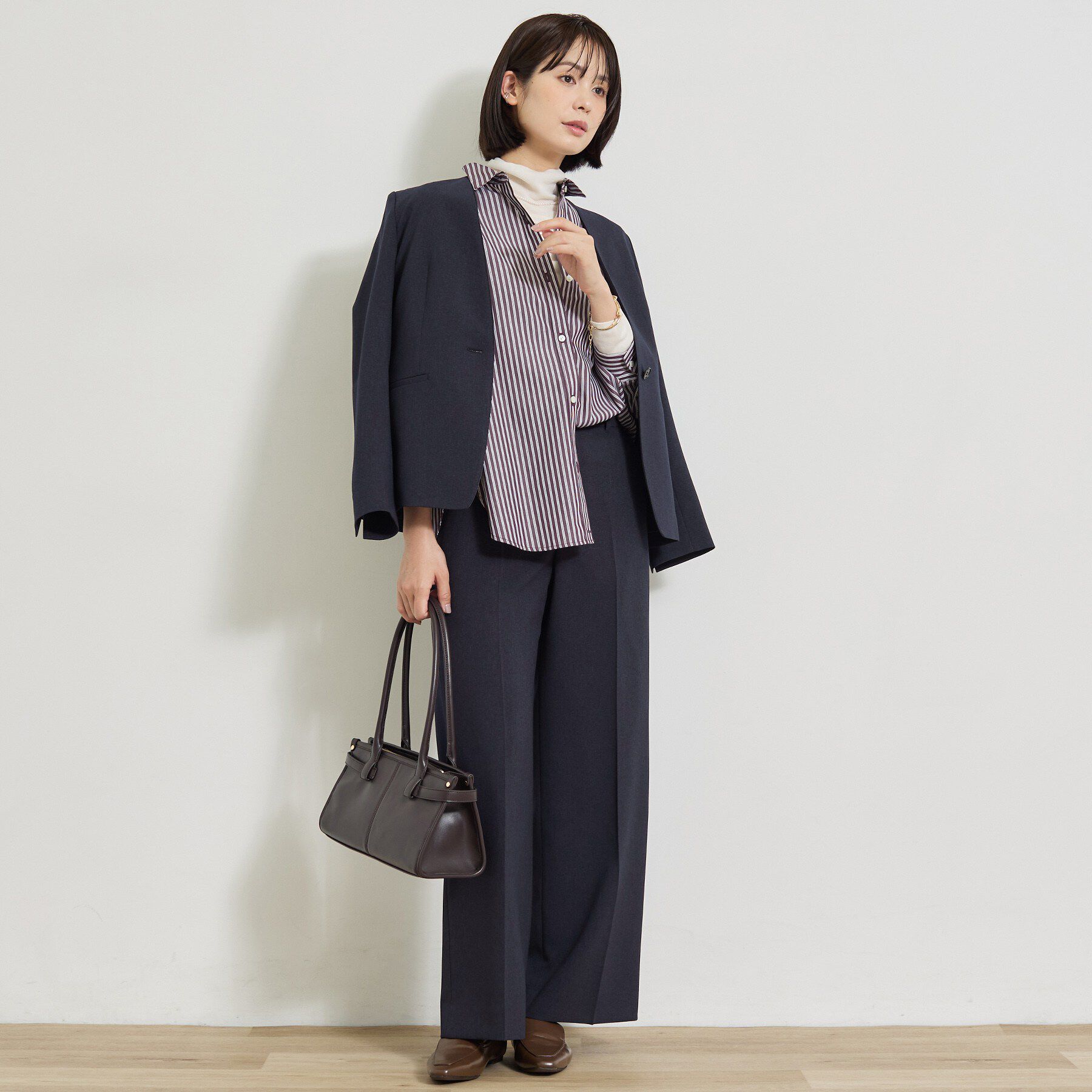 INDIVI「【洗える／通勤／スーツ】メランジストレッチ ワイドパンツ」|その他|