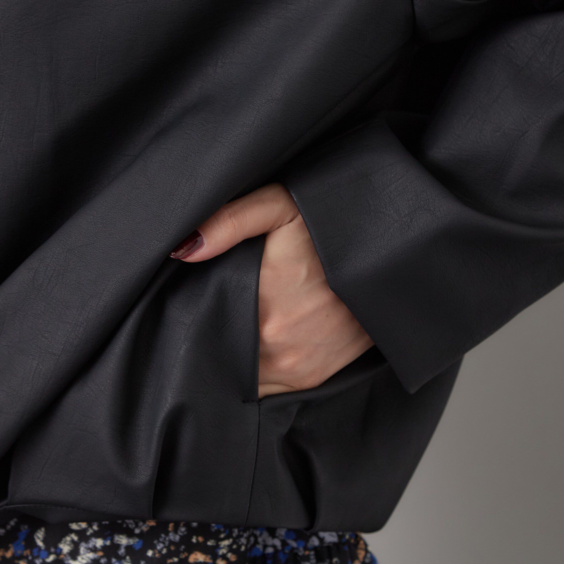 OPAQUE.CLIP「フェイクファー衿付き マットレザー調ブルゾン【洗える】」|ブルゾン・スタジャン|