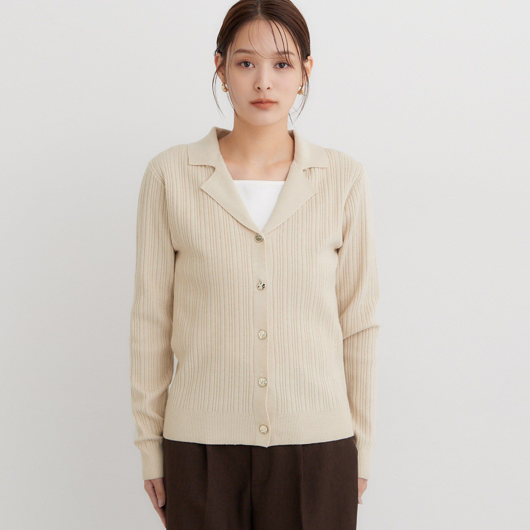 THE SHOP TK「KINOCOリブ衿付きニット」|ニット・セーター|