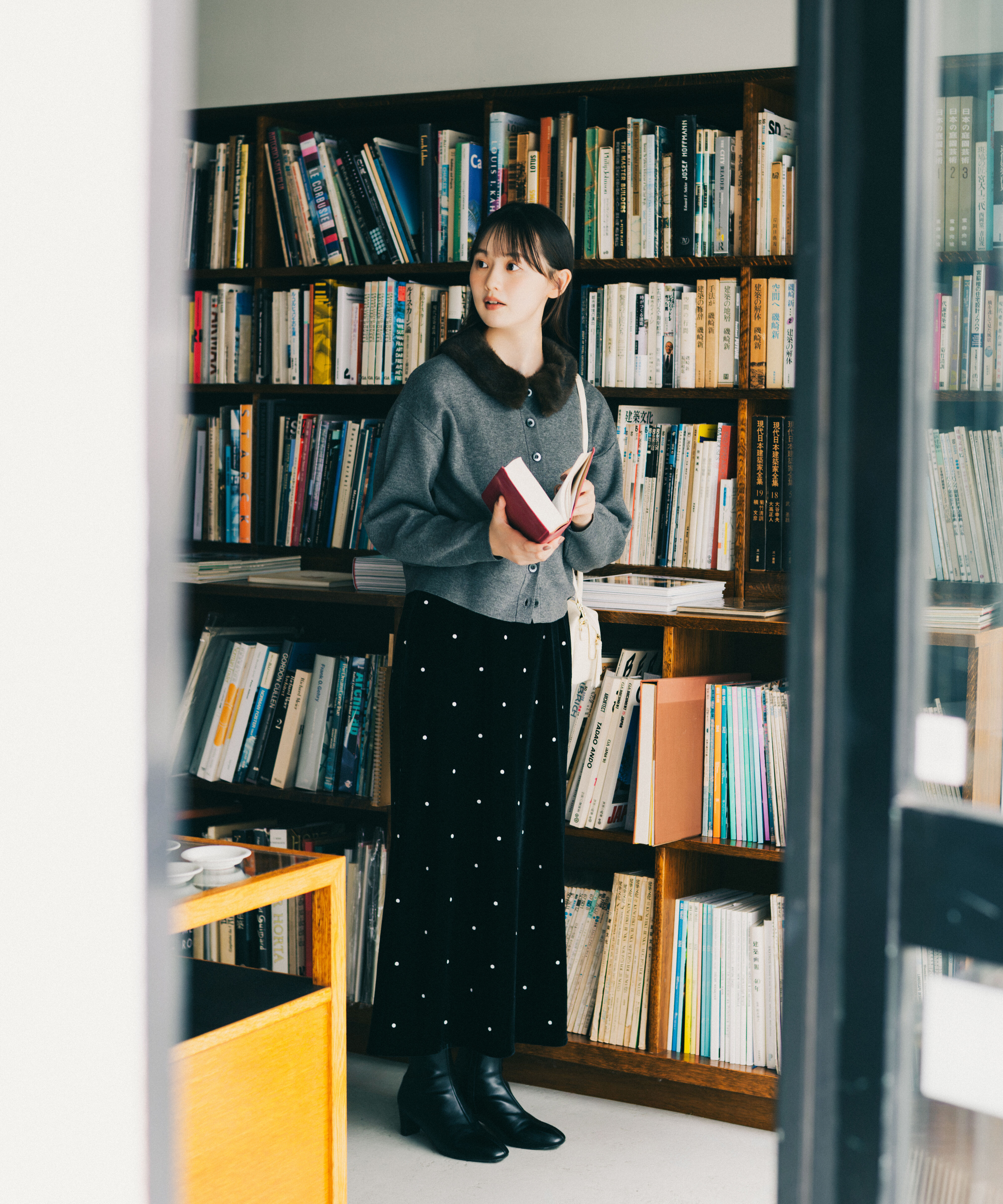 「〈N.〉ベロアドット刺繍キャミワンピ」|ワンピース|ブラック2