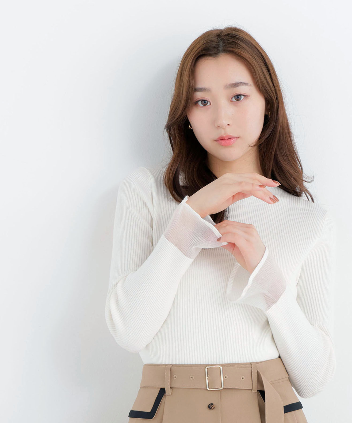  「シアーフレアカフスリブニット 26AW」|ニット・セーター|