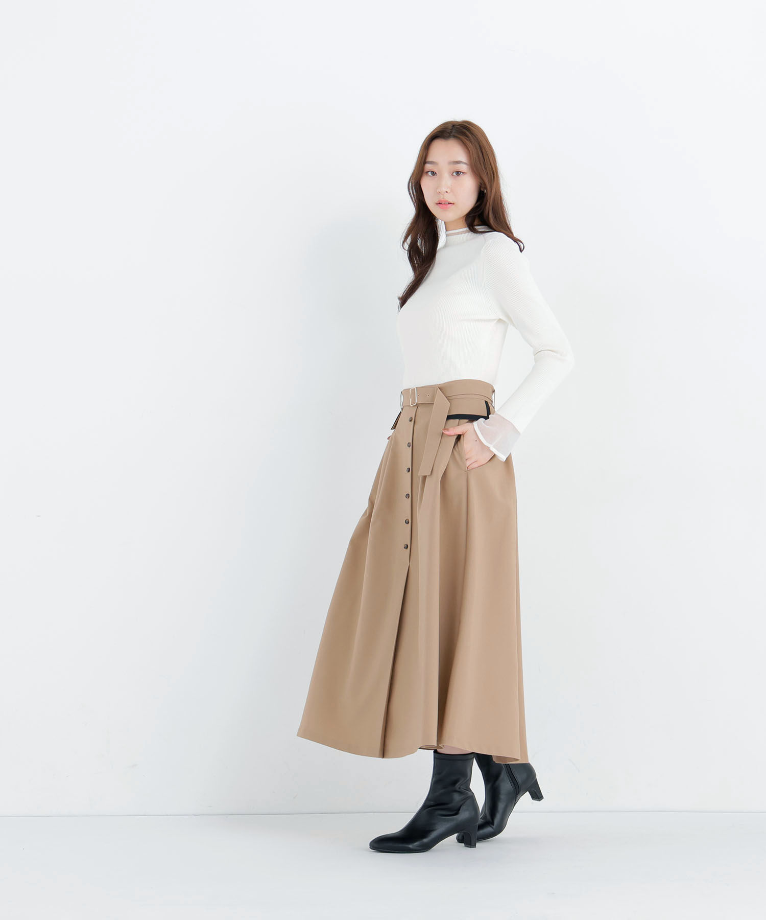  「シアーフレアカフスリブニット 26AW」|ニット・セーター|