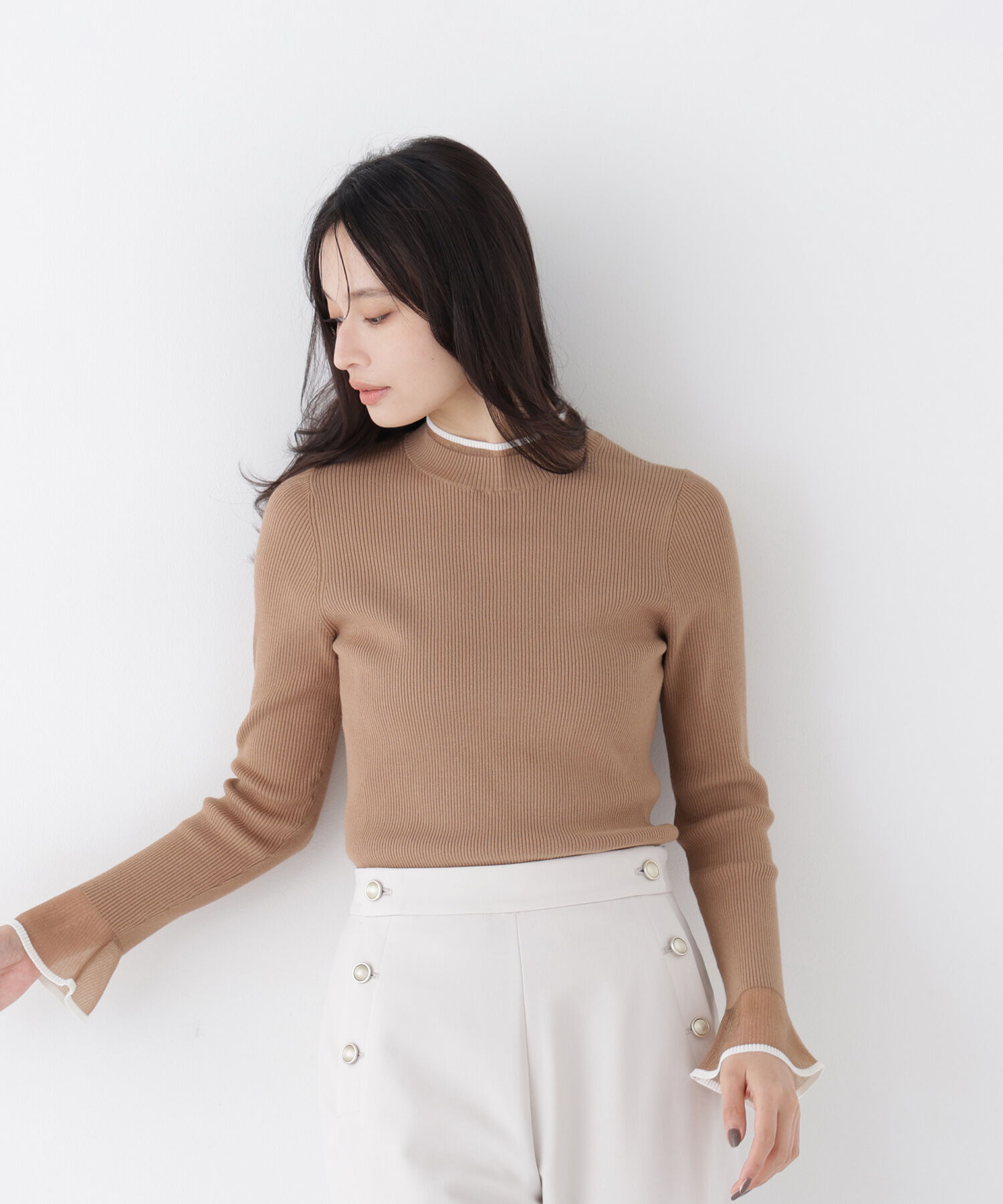  「シアーフレアカフスリブニット 26AW」|ニット・セーター|
