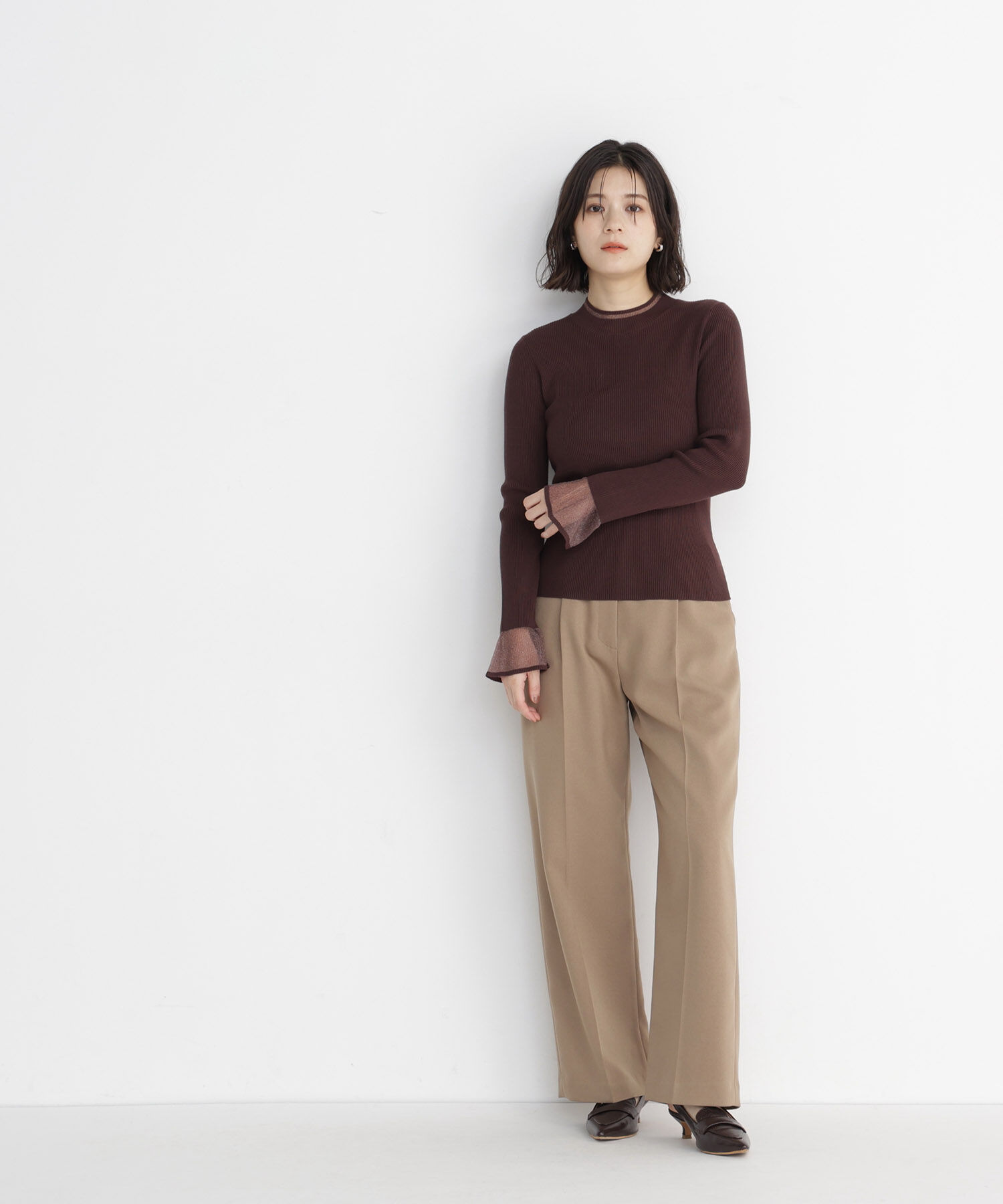  「シアーフレアカフスリブニット 26AW」|ニット・セーター|