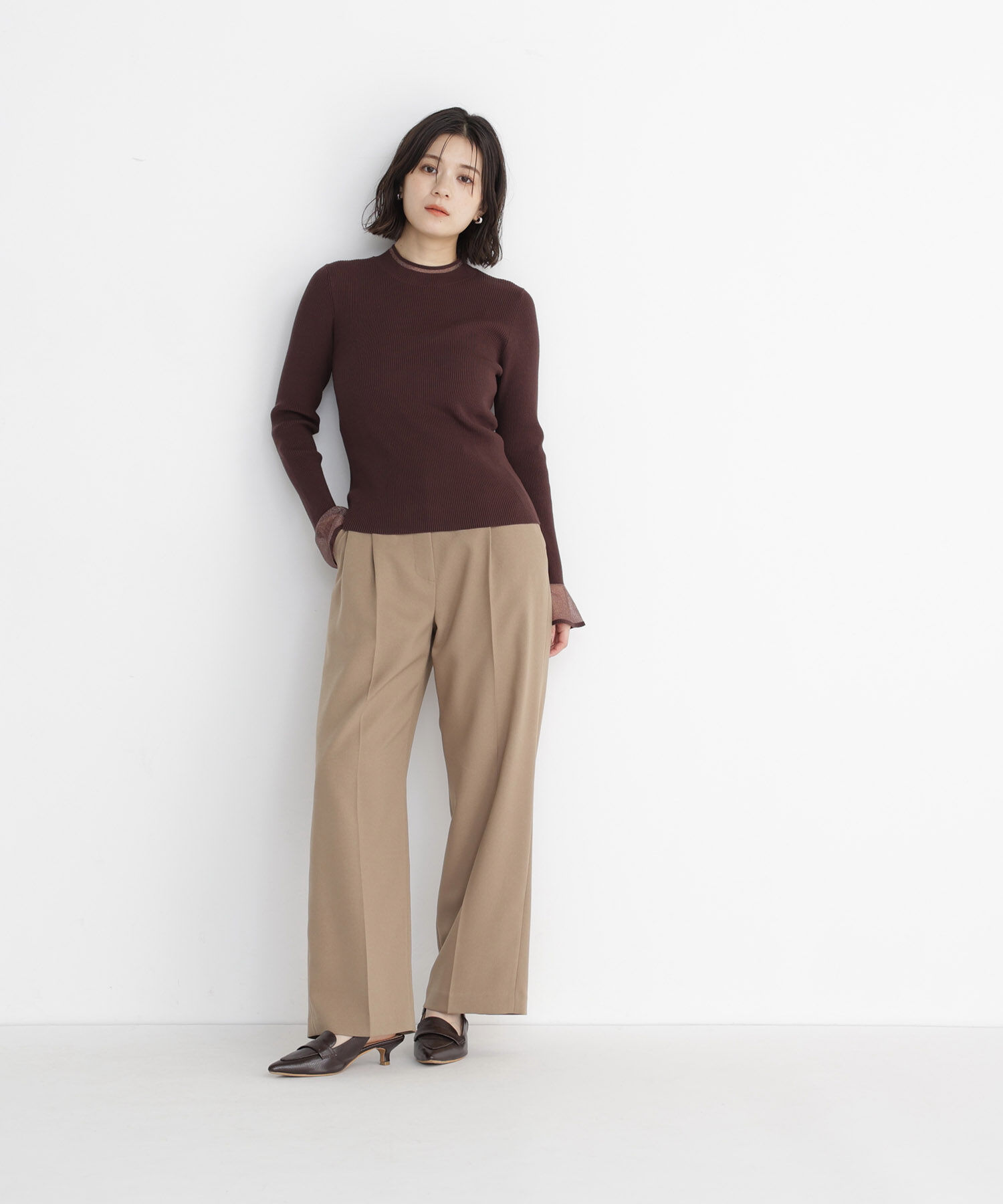  「シアーフレアカフスリブニット 26AW」|ニット・セーター|