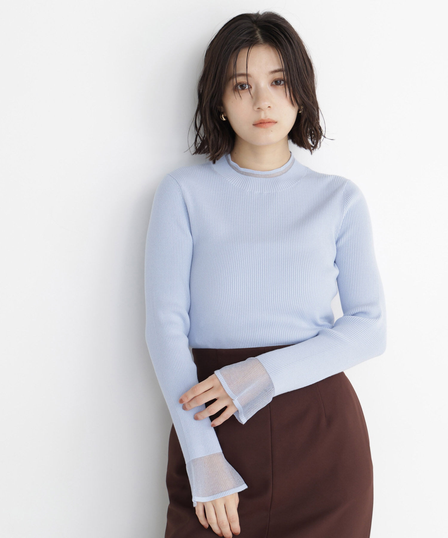  「シアーフレアカフスリブニット 26AW」|ニット・セーター|