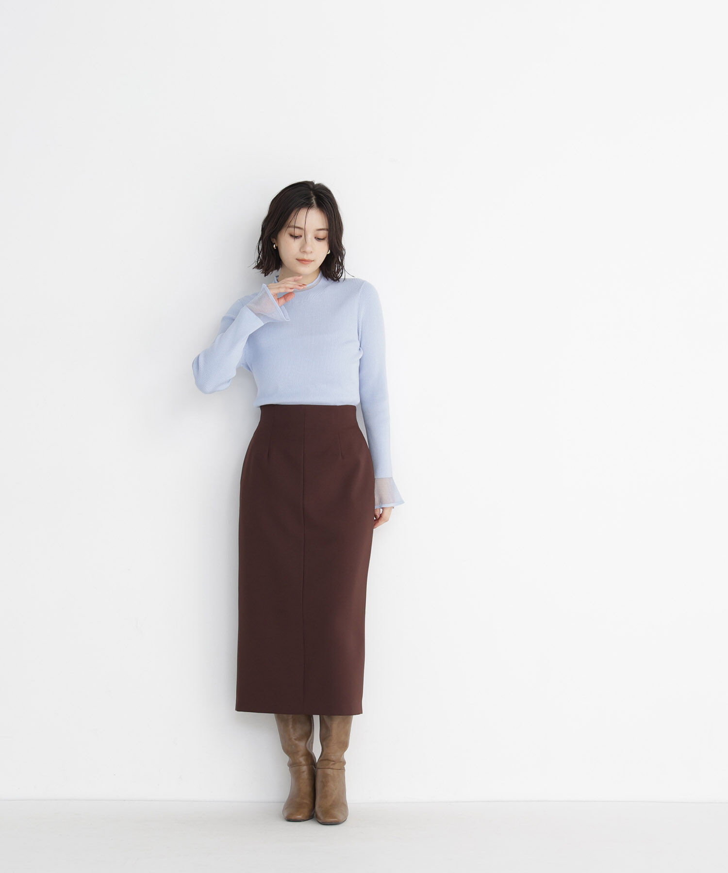  「シアーフレアカフスリブニット 26AW」|ニット・セーター|