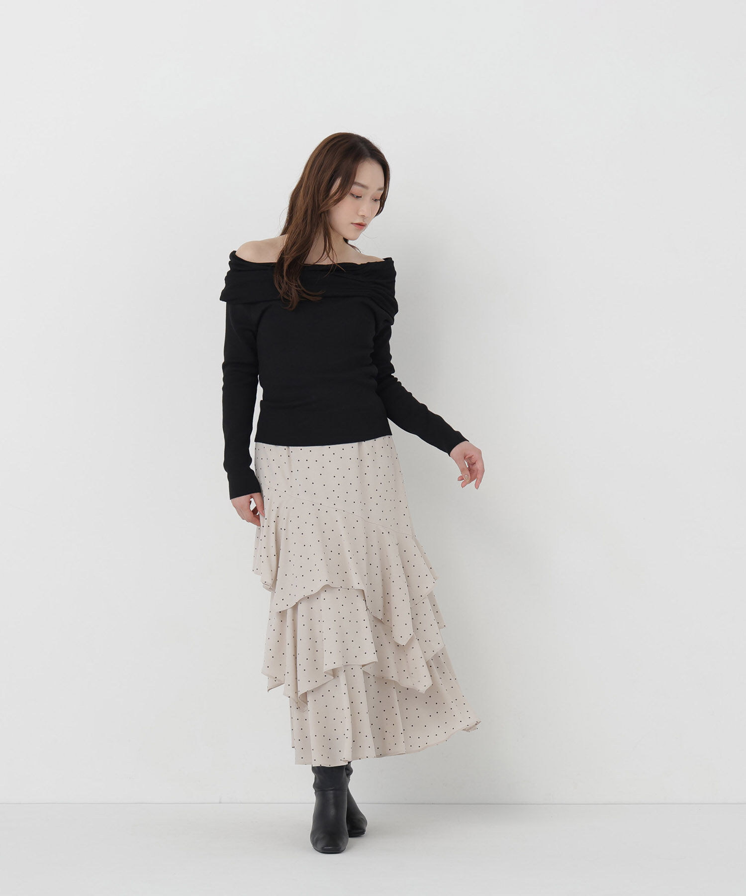  「アシメオフショルニット」|ニット・セーター|