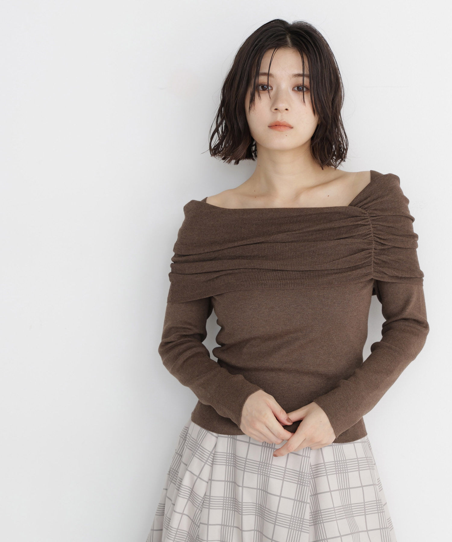  「アシメオフショルニット」|ニット・セーター|
