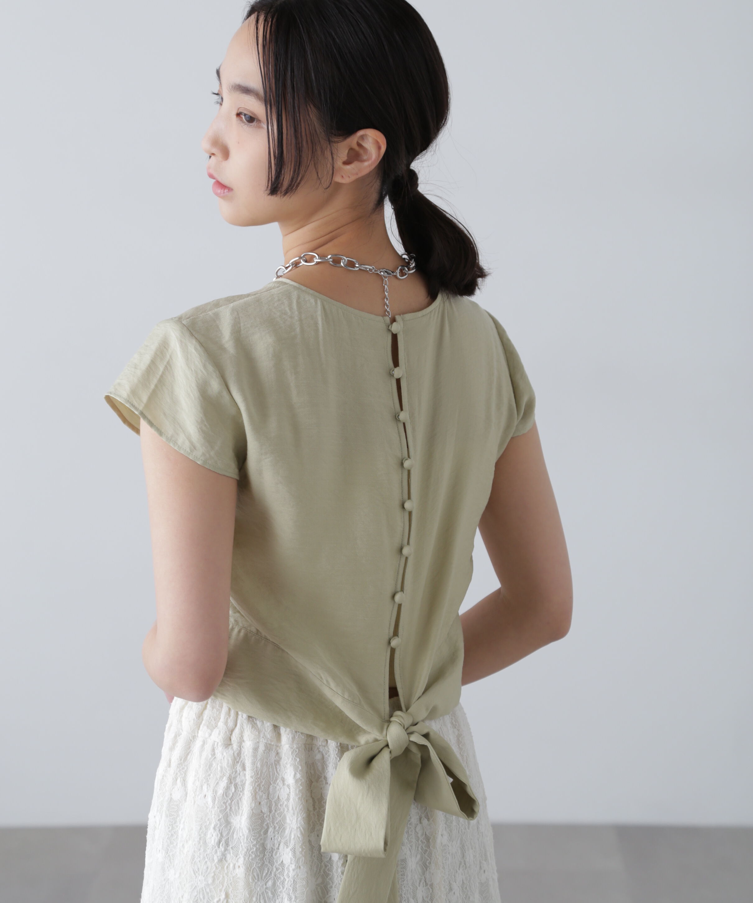  「バックリボンフレンチブラウス」|シャツ・ブラウス|ミント