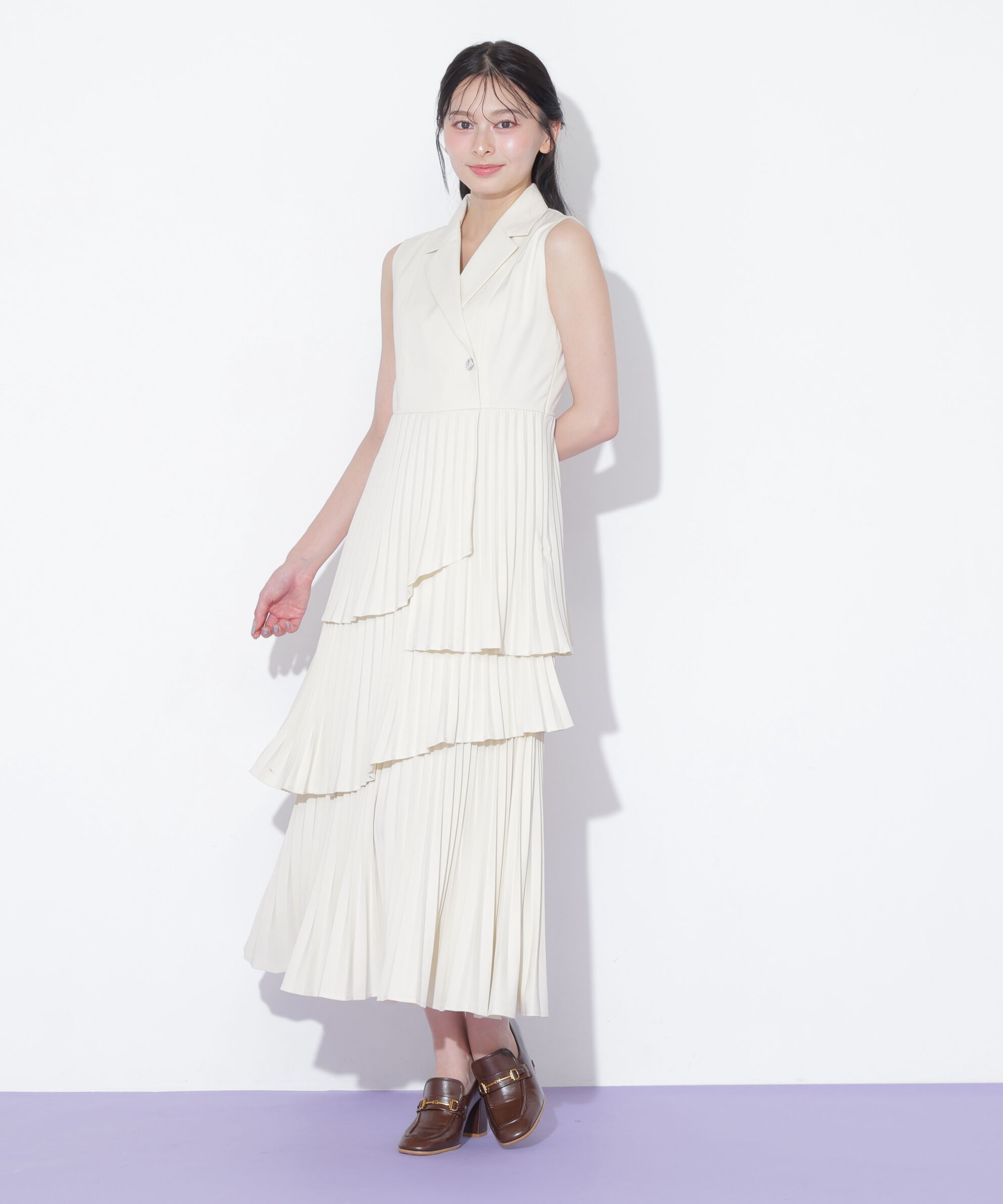  「ランダムプリーツジレワンピース」|ワンピース|