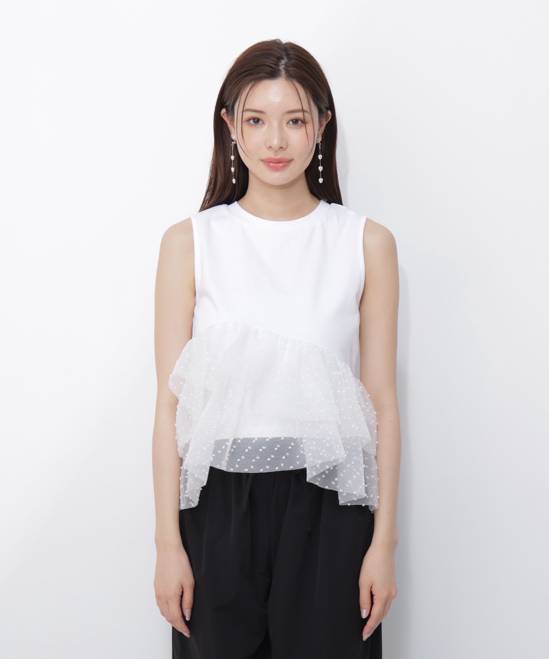 PROPORTION BODY DRESSING「＜EDIT COLOGNE＞ドットチュールカットソー」|Tシャツ・カットソー|