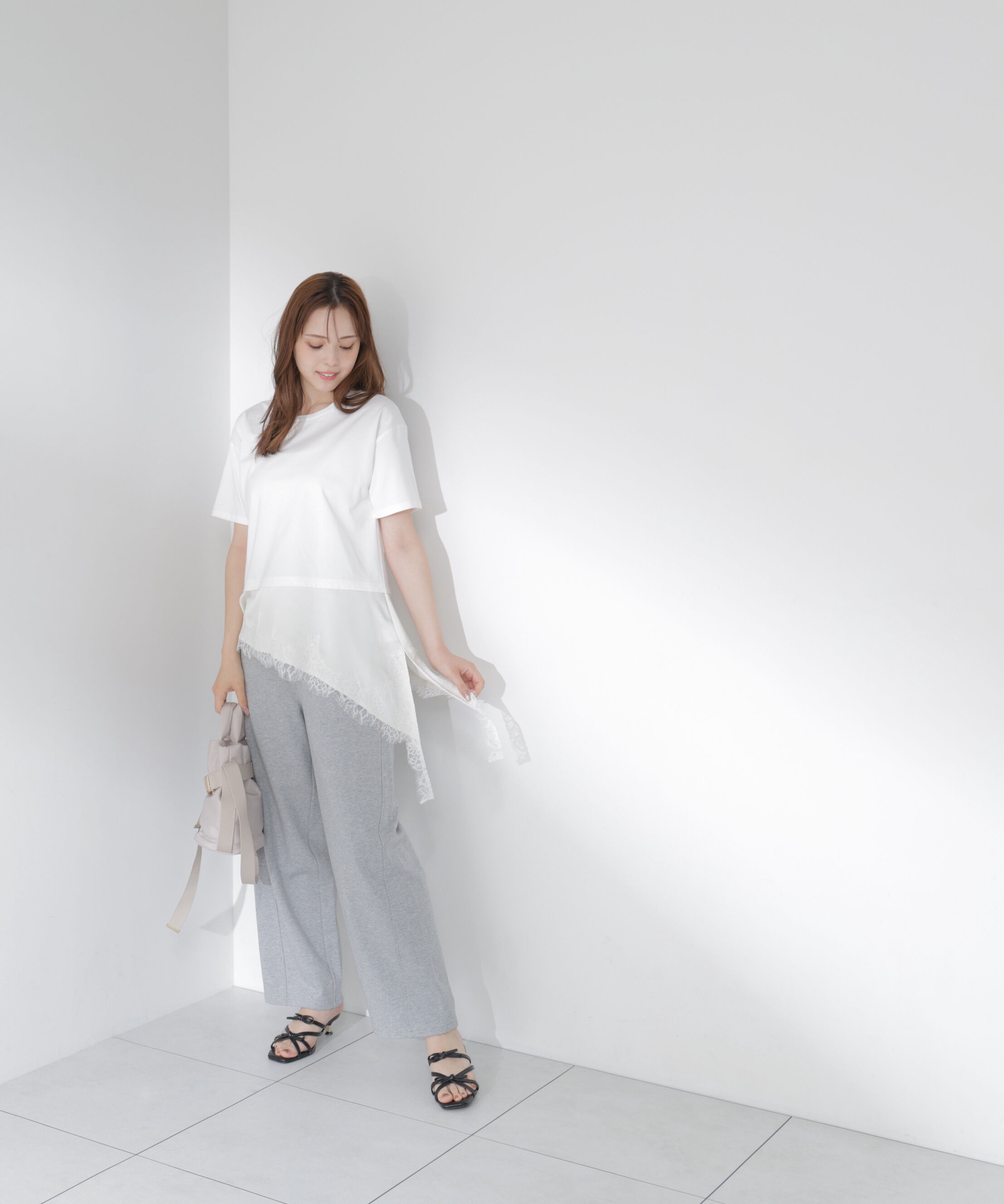 PROPORTION BODY DRESSING「＜EDIT COLOGNE＞見せかけレーストリムカットソー」|Tシャツ・カットソー|
