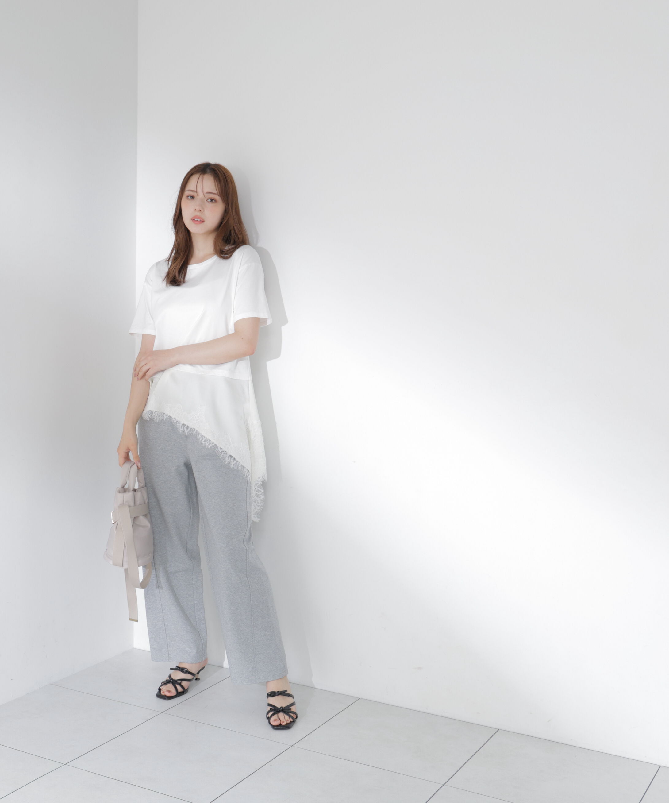 PROPORTION BODY DRESSING「＜EDIT COLOGNE＞見せかけレーストリムカットソー」|Tシャツ・カットソー|
