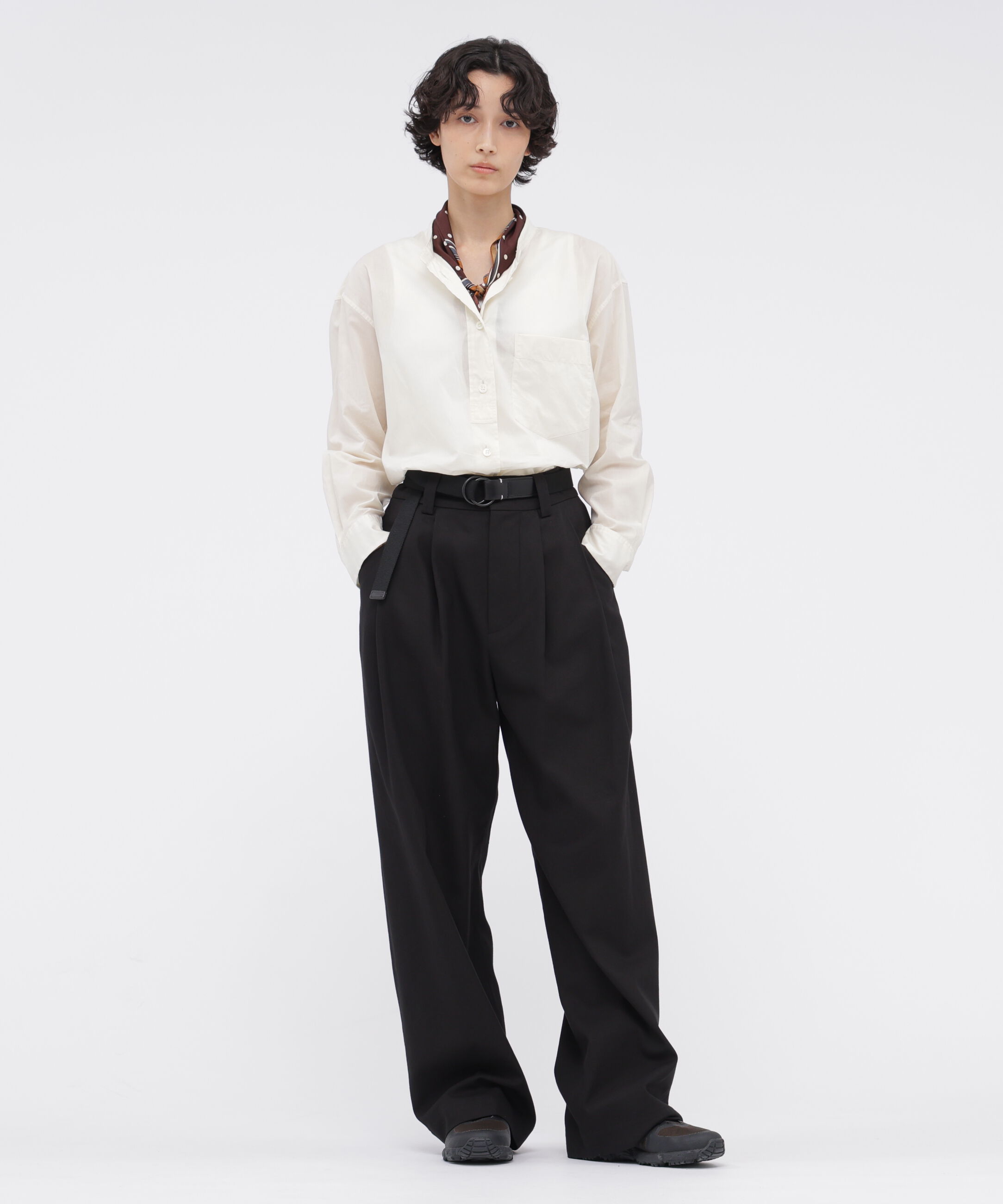  「ORGANIC COTTON TWILL TROUSERS」|その他|BLACK