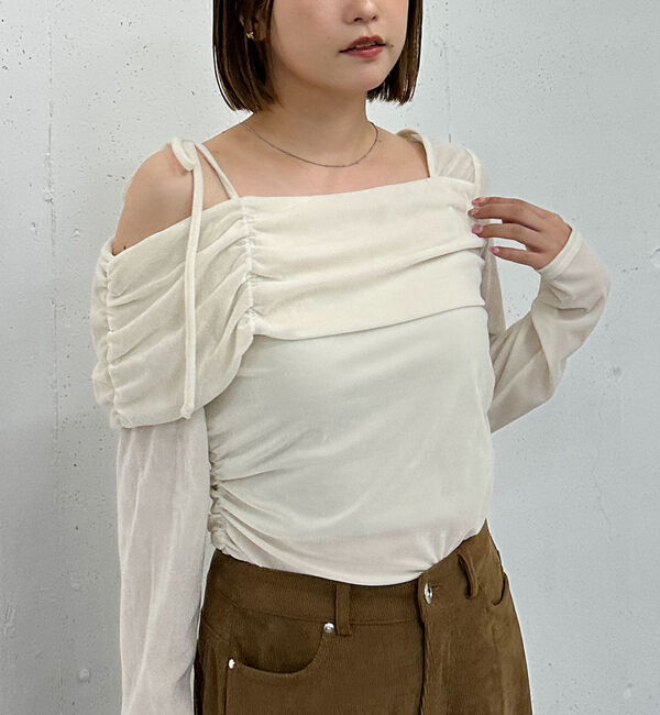 archives「シアーベロアギャザーワンショルＴＯＰＳ」|Tシャツ・カットソー|