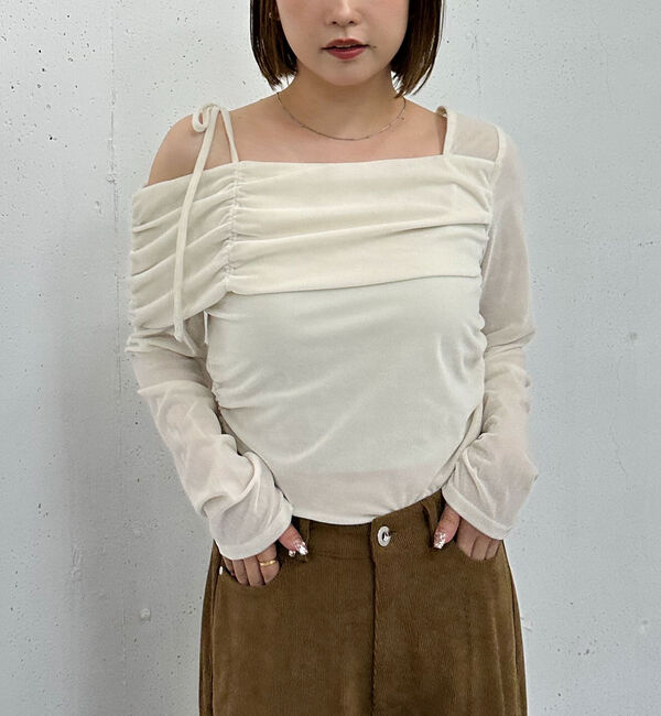 archives「シアーベロアギャザーワンショルＴＯＰＳ」|Tシャツ・カットソー|
