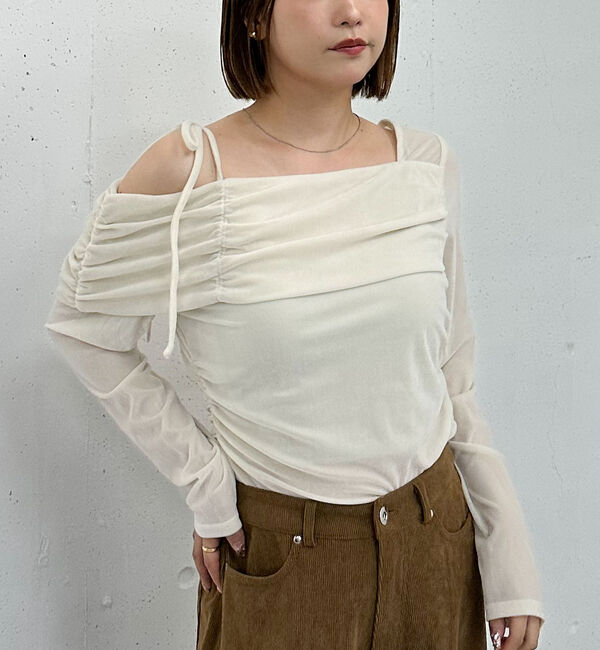 archives「シアーベロアギャザーワンショルＴＯＰＳ」|Tシャツ・カットソー|