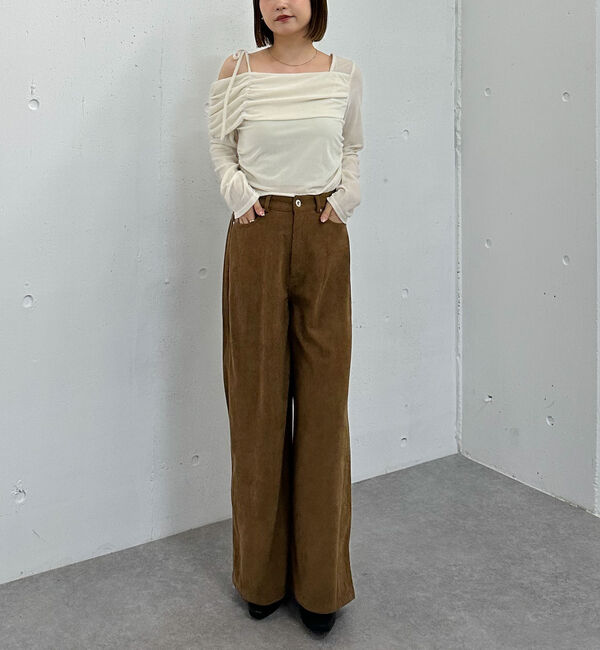 archives「シアーベロアギャザーワンショルＴＯＰＳ」|Tシャツ・カットソー|