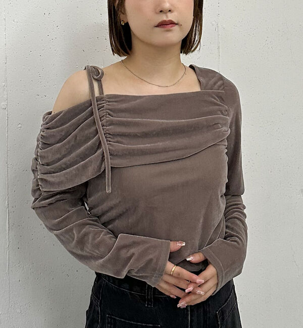 archives「シアーベロアギャザーワンショルＴＯＰＳ」|Tシャツ・カットソー|