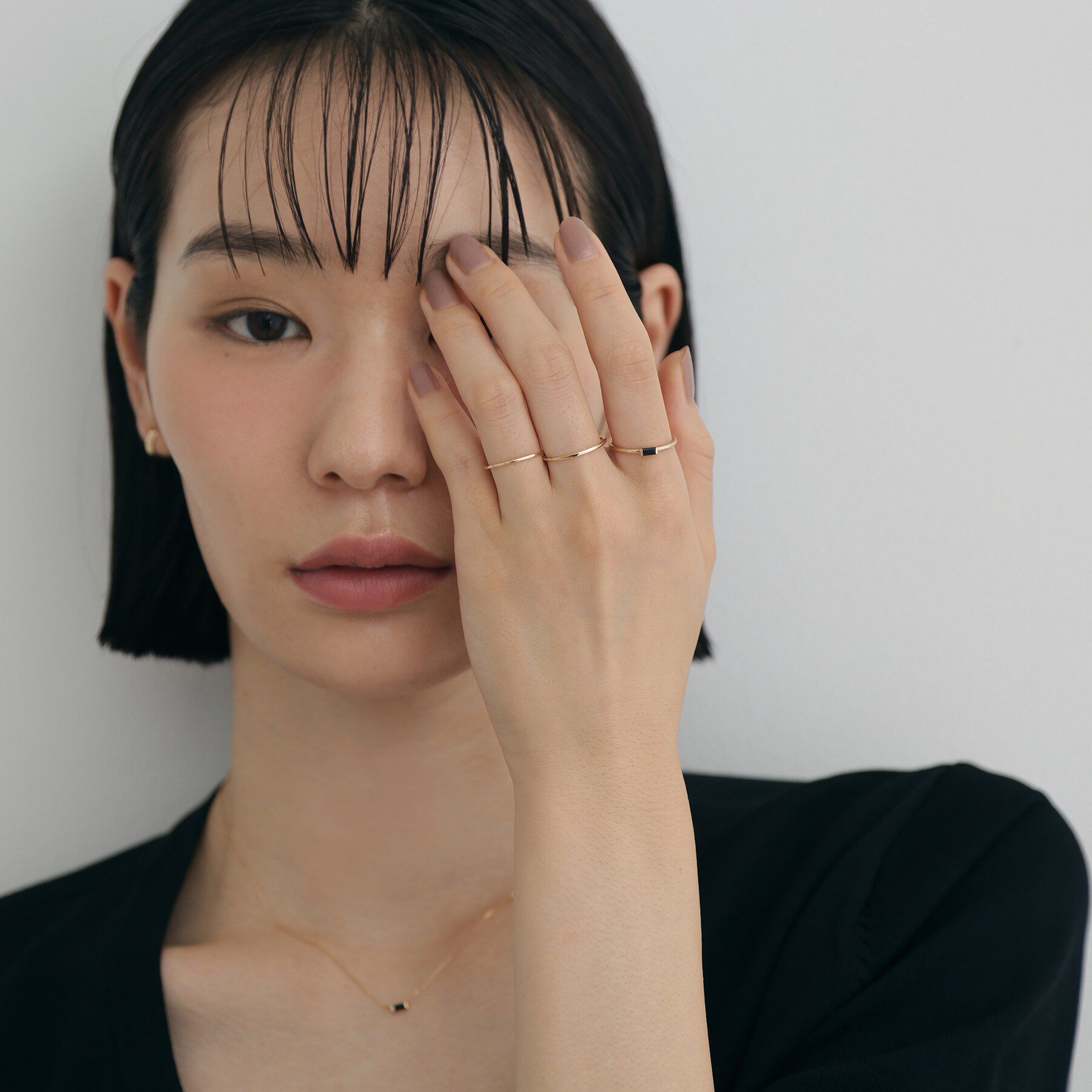 COCOSHNIK ONKITSCH「K10オニキス バケットカットリング」|リング|
