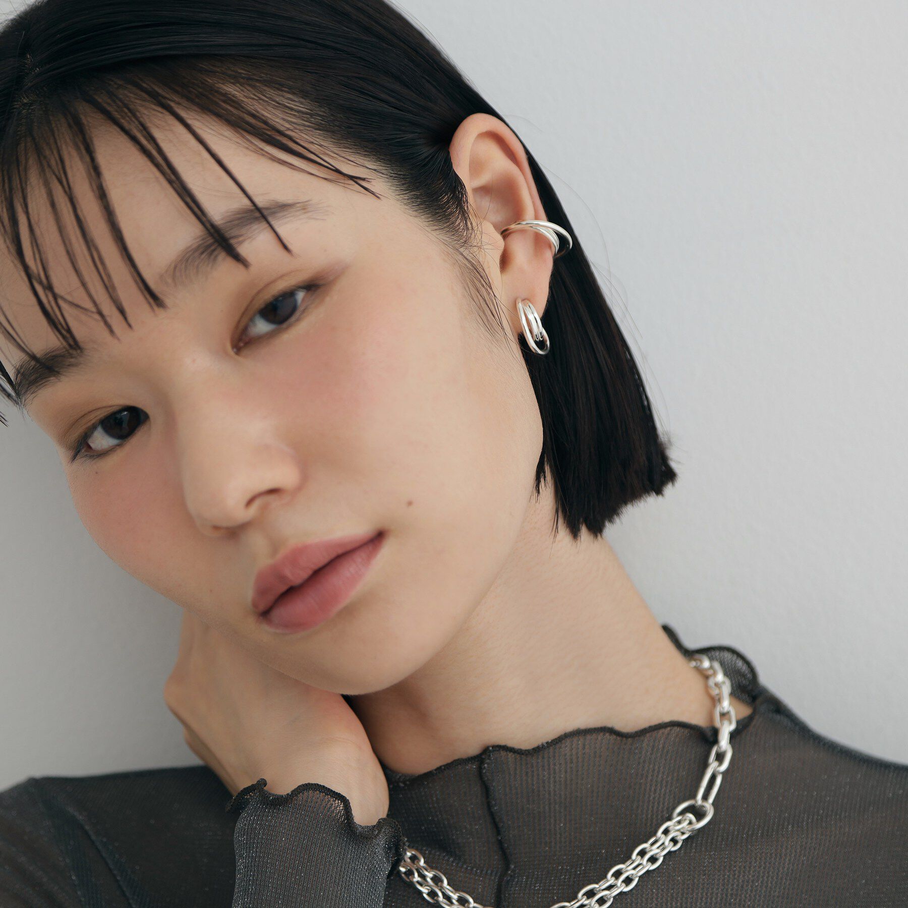 COCOSHNIK ONKITSCH「シルバー オービットイヤカフM」|イヤーカフ|