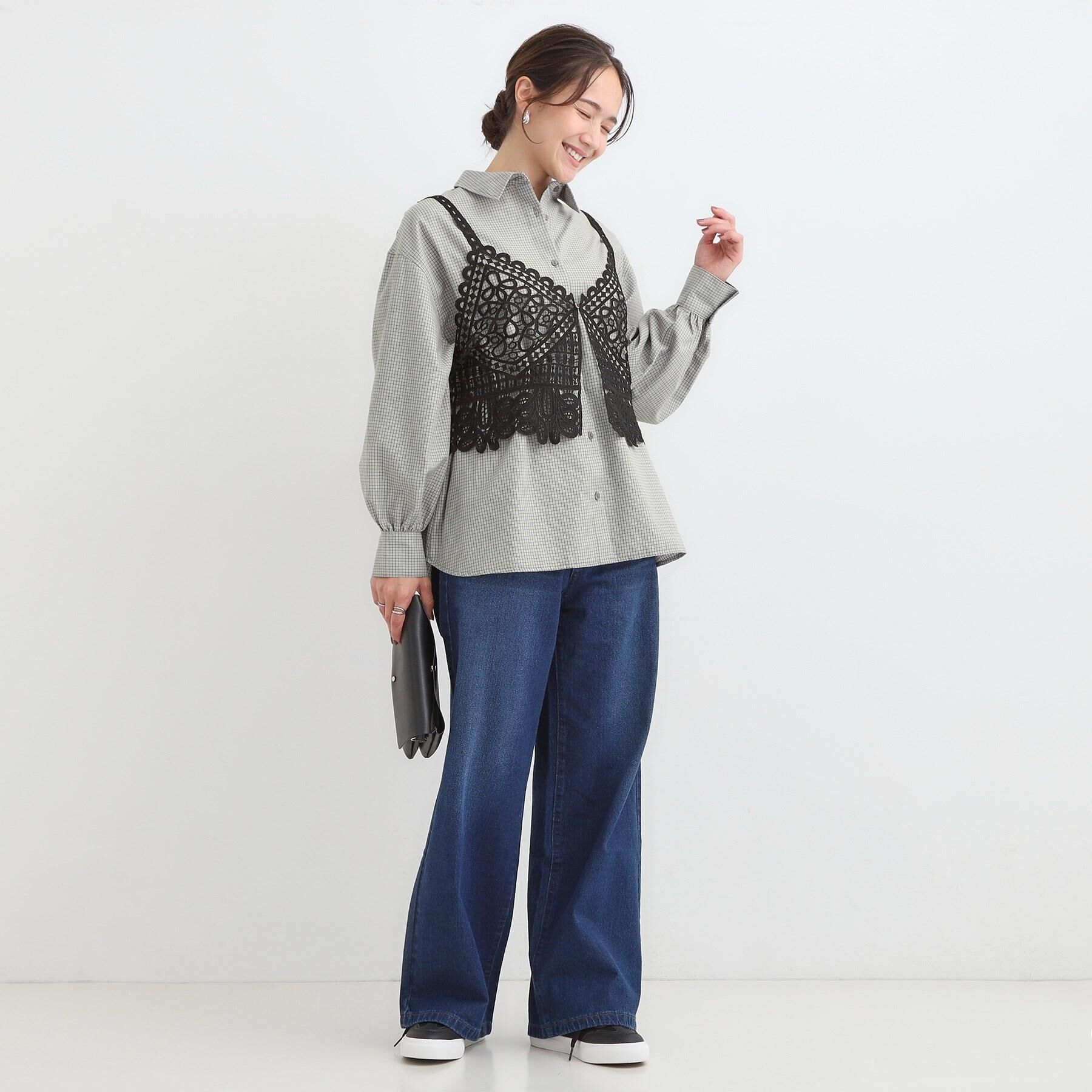 SHOO･LA･RUE「【2点セット/ひんやり】レースビスチェ＋Tシャツ」|その他|