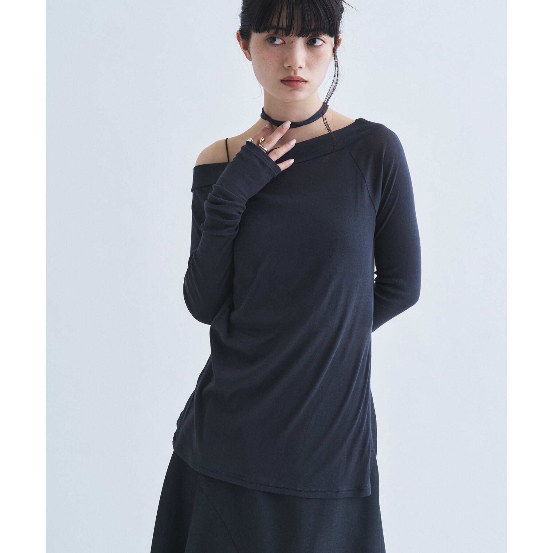 CODE A「tie neck boat top」|Tシャツ・カットソー|