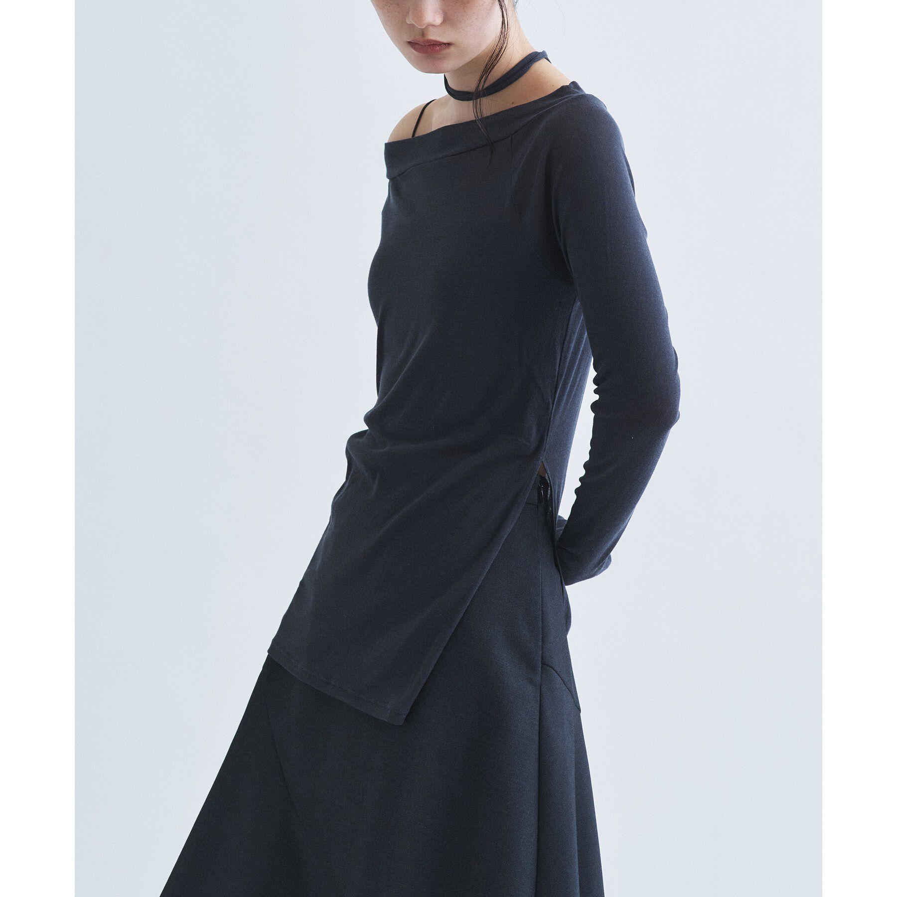 CODE A「tie neck boat top」|Tシャツ・カットソー|
