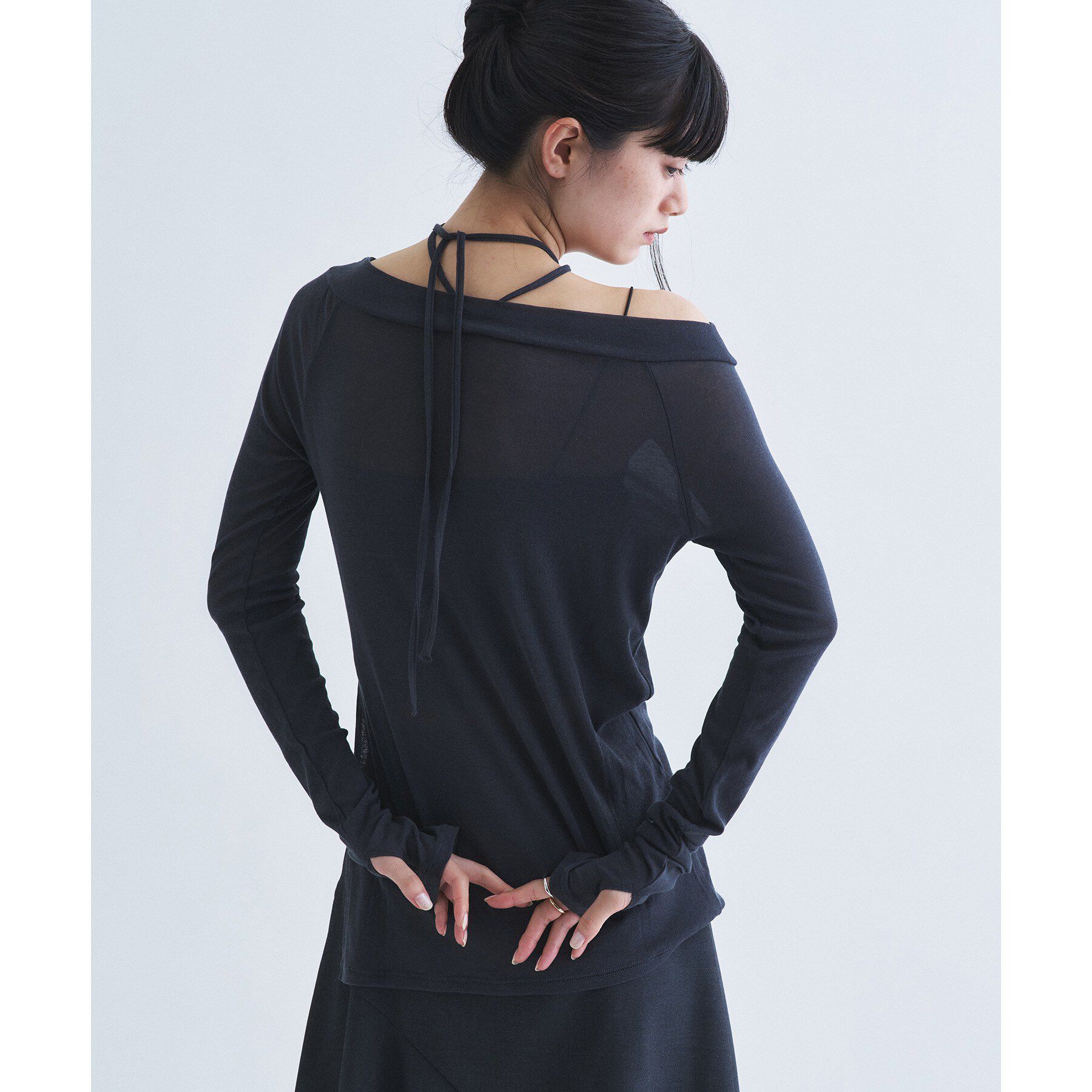 CODE A「tie neck boat top」|Tシャツ・カットソー|