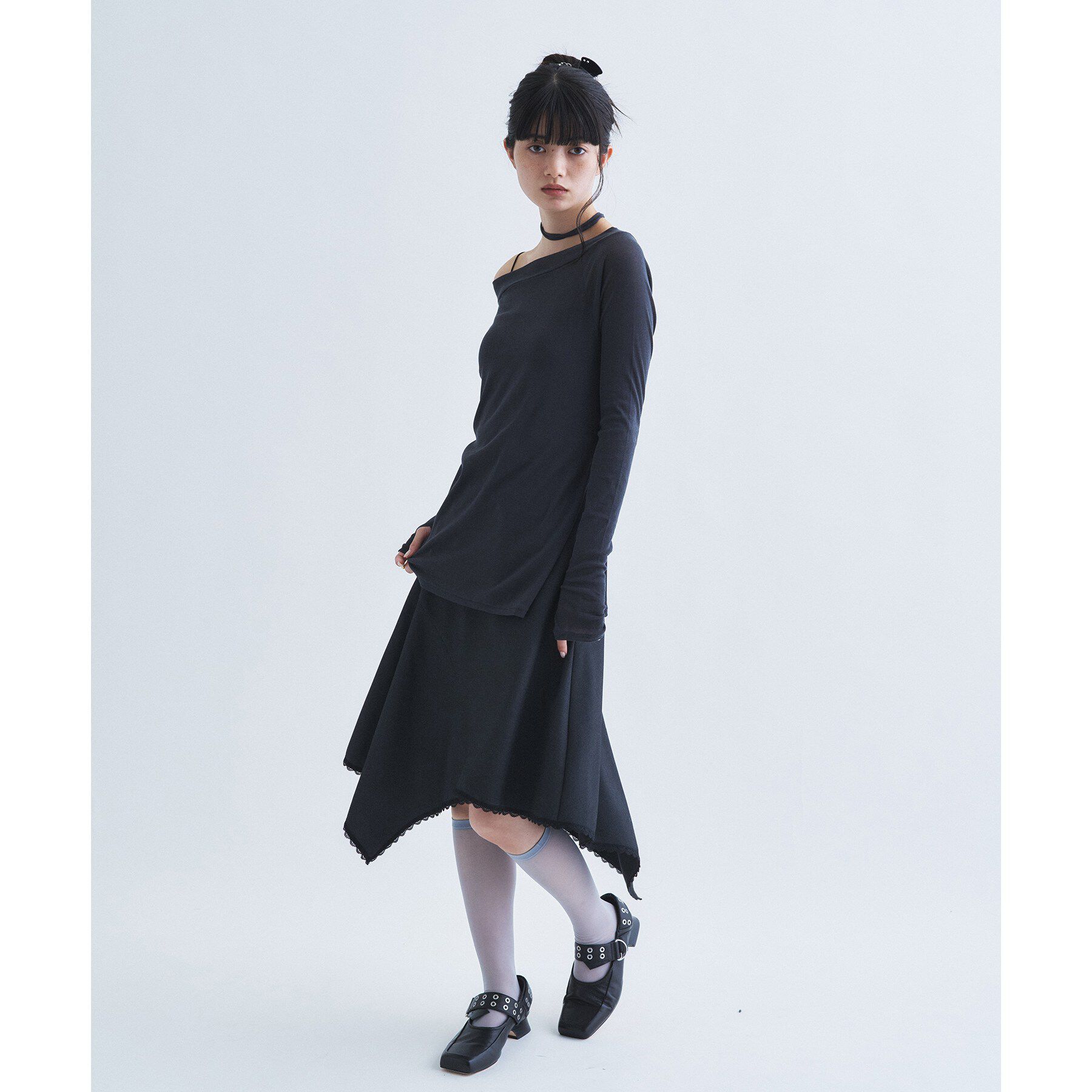 CODE A「tie neck boat top」|Tシャツ・カットソー|